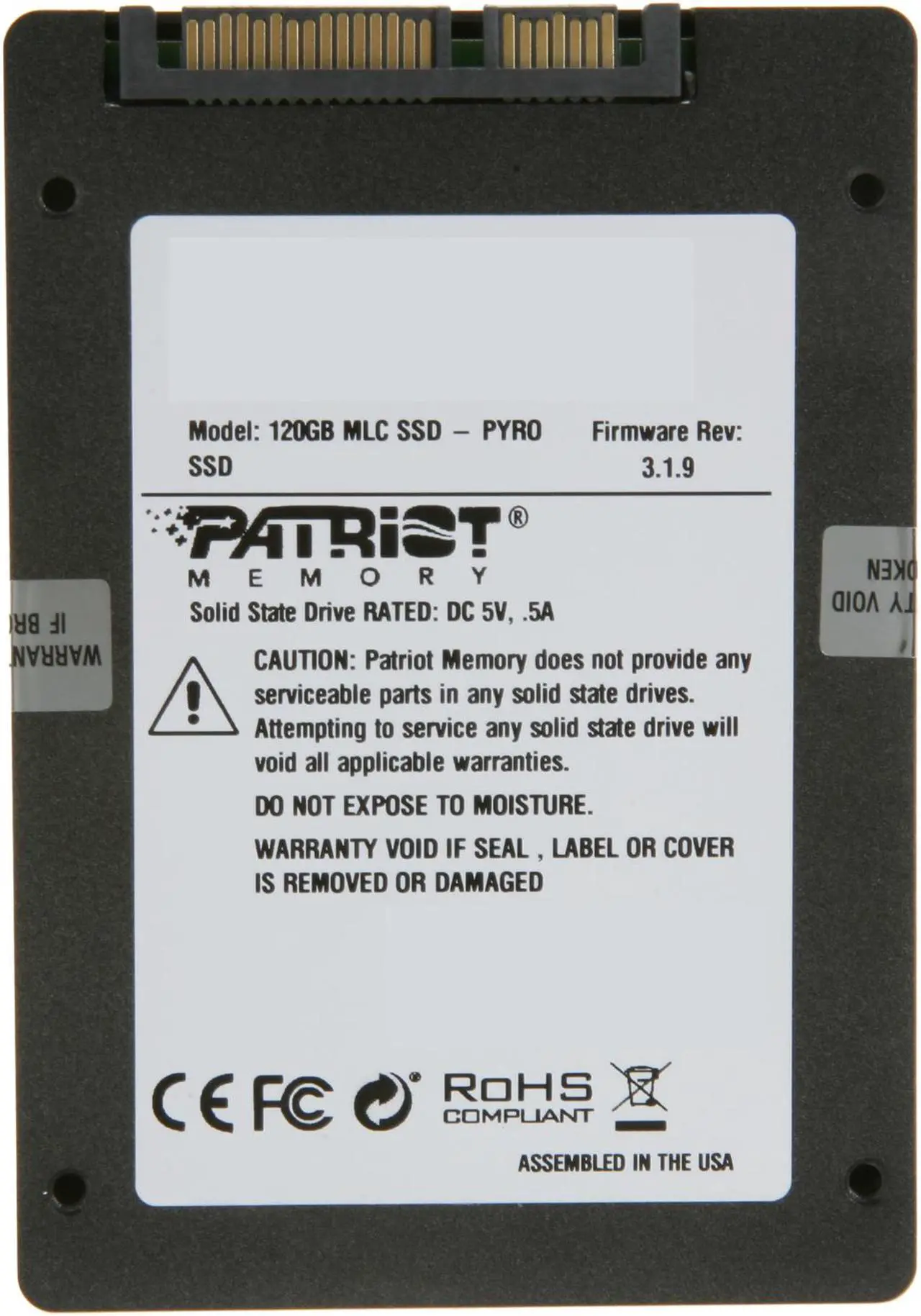 Alt view image 6 of 7 - Patriot Pyro 2.5" 120GB SATA III MLC Internal Solid State Drive (SSD) PP120GS25SSDR