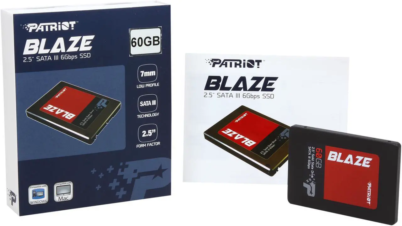 Alt view image 6 of 5 - Patriot Blaze 2.5" 60GB SATA III Internal Solid State Drive (SSD) PB60GS25SSDR