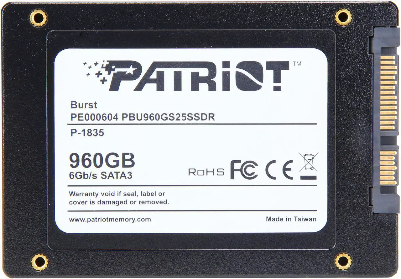 Alt view image 4 of 4 - Patriot Burst 2.5" 960GB SATA III Internal Solid State Drive (SSD) PBU960GS25SSDR