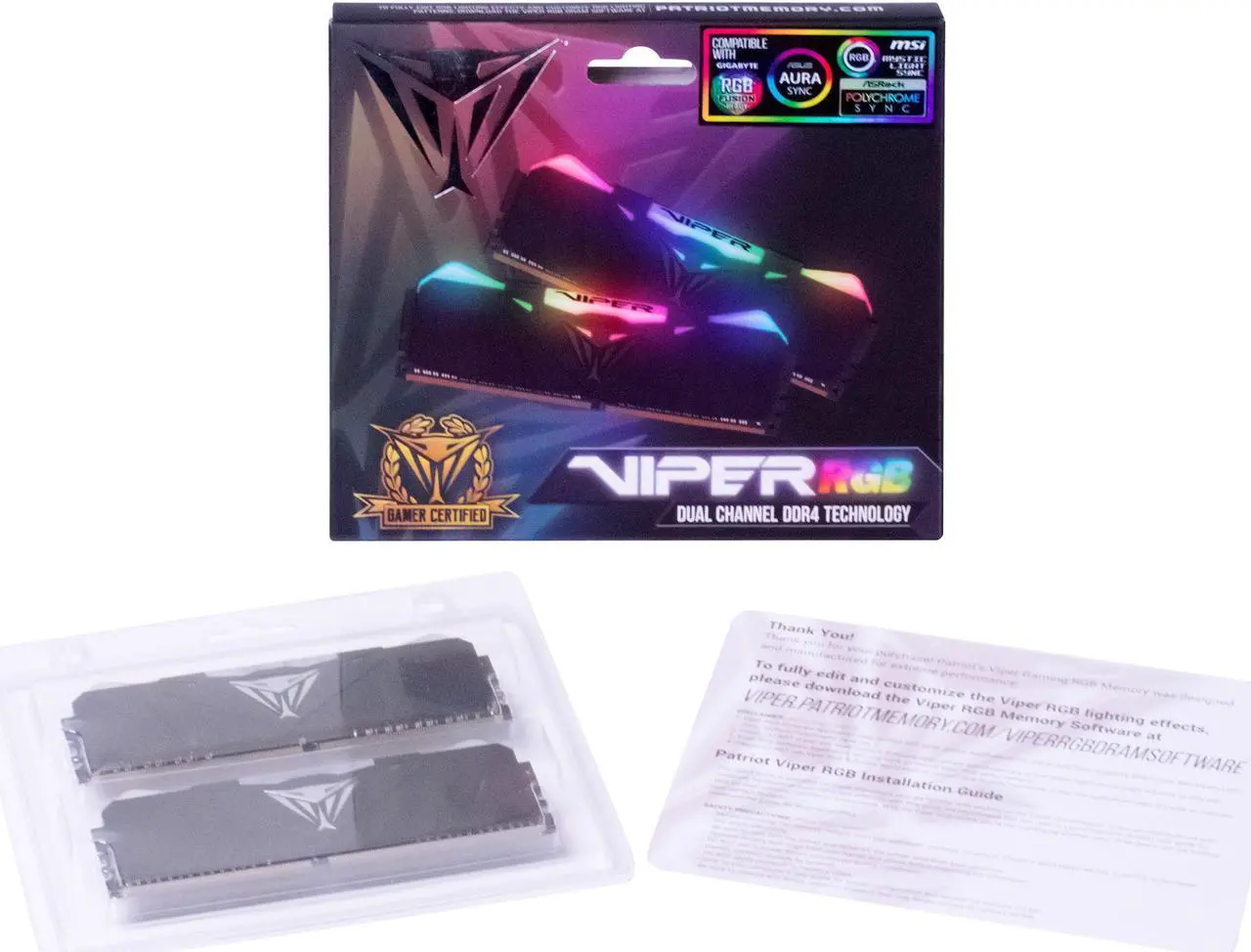 Alt view image 5 of 5 - Patriot Viper RGB 32GB (2 x 16GB) 288-Pin PC RAM DDR4 3200 (PC4 25600) Desktop Memory Model PVR432G320C6K