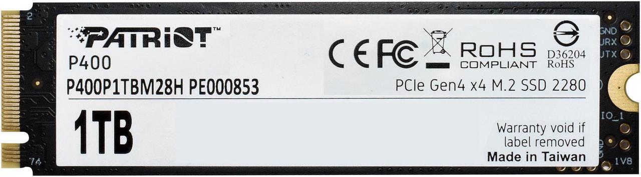 Alt view image 5 of 10 - Patriot P400 M.2 2280 1TB PCI-Express 4.0 x4, NVMe 1.3 Internal Solid State Drive (SSD) P400P1TBM28H