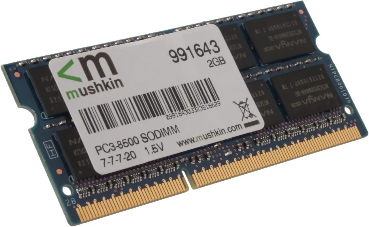 Main image of Mushkin Enhanced 2GB 204-Pin DDR3 SO-DIMM DDR3 1066 (PC3 8500) Laptop Memory Model 991643