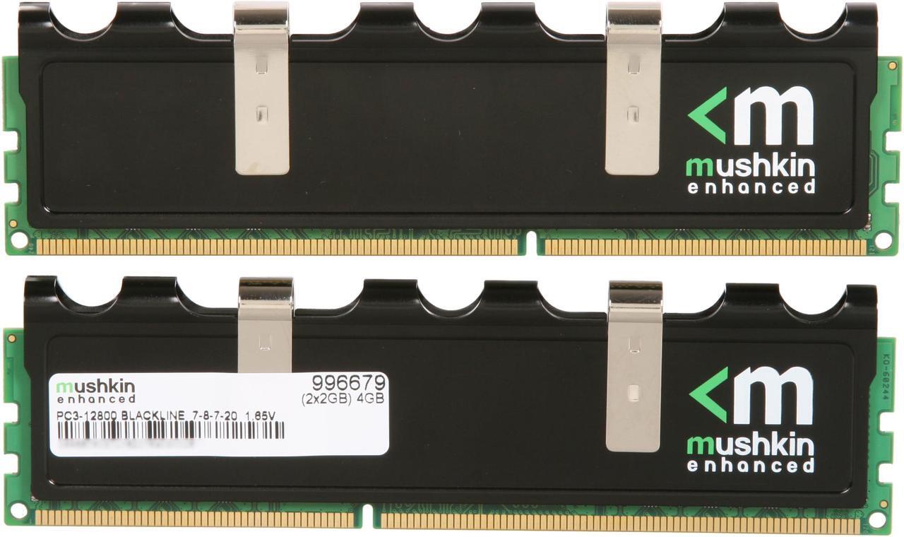 Alt view image 2 of 3 - Mushkin Enhanced Blackline 4GB (2 x 2GB) DDR3 1600 (PC3 12800) Desktop Memory Model 996679