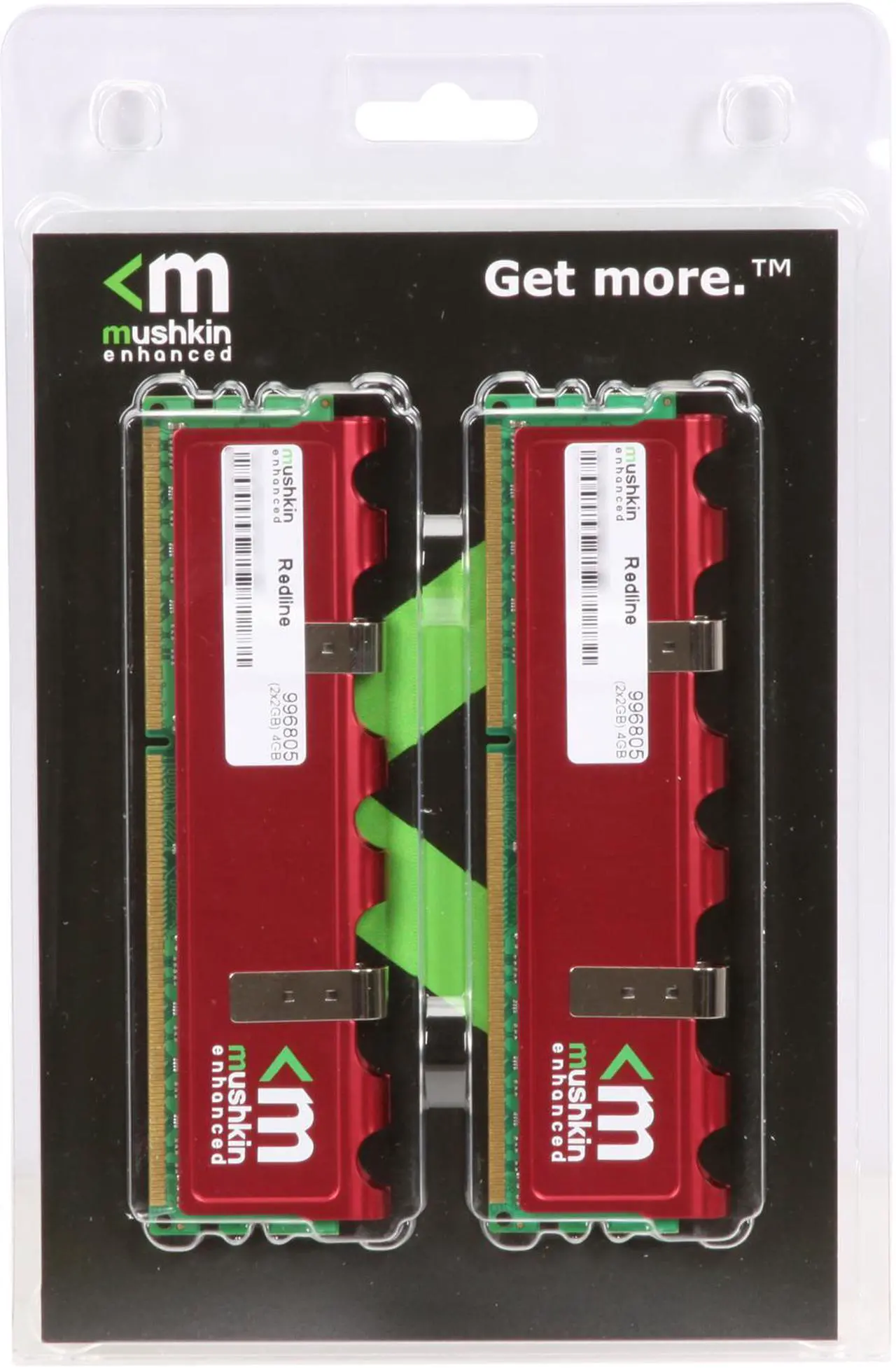 Alt view image 3 of 3 - Mushkin Enhanced Redline 4GB (2 x 2GB) DDR3 1600 (PC3 12800) Desktop Memory Model 996805