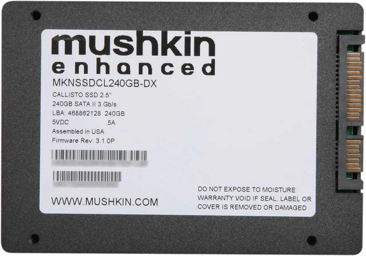 Alt view image 4 of 5 - Mushkin Enhanced Callisto Deluxe 2.5" 240GB SATA II MLC Internal Solid State Drive (SSD) MKNSSDCL240GB-DX