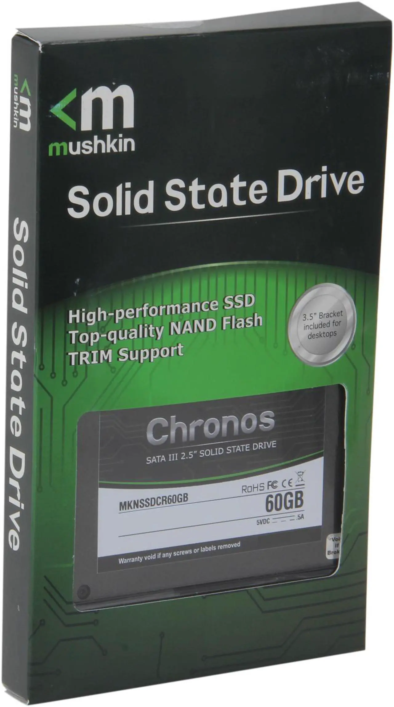 Main image of Mushkin Enhanced Chronos 2.5" 60GB SATA III Asynchronous MLC Internal Solid State Drive (SSD) MKNSSDCR60GB