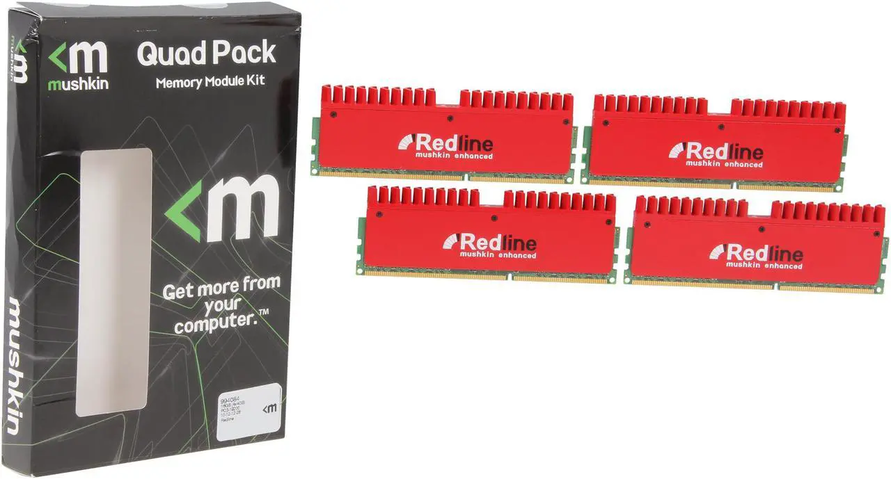 Alt view image 3 of 3 - Mushkin Enhanced Redline 16GB (4 x 4GB) DDR3 2400 (PC3 19200) Desktop Memory Model 994084