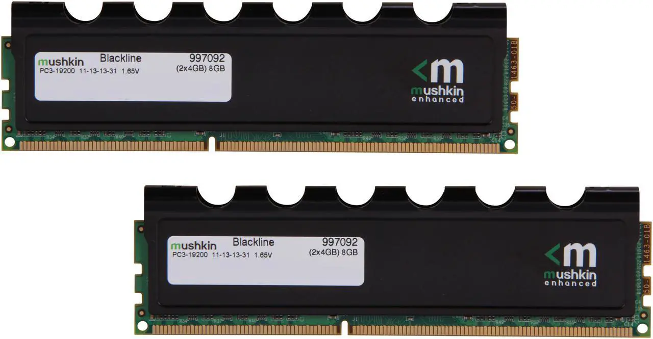 Main image of Mushkin Enhanced Blackline 8GB (2 x 4GB) DDR3 2400 (PC3 19200) Desktop Memory Model 997092