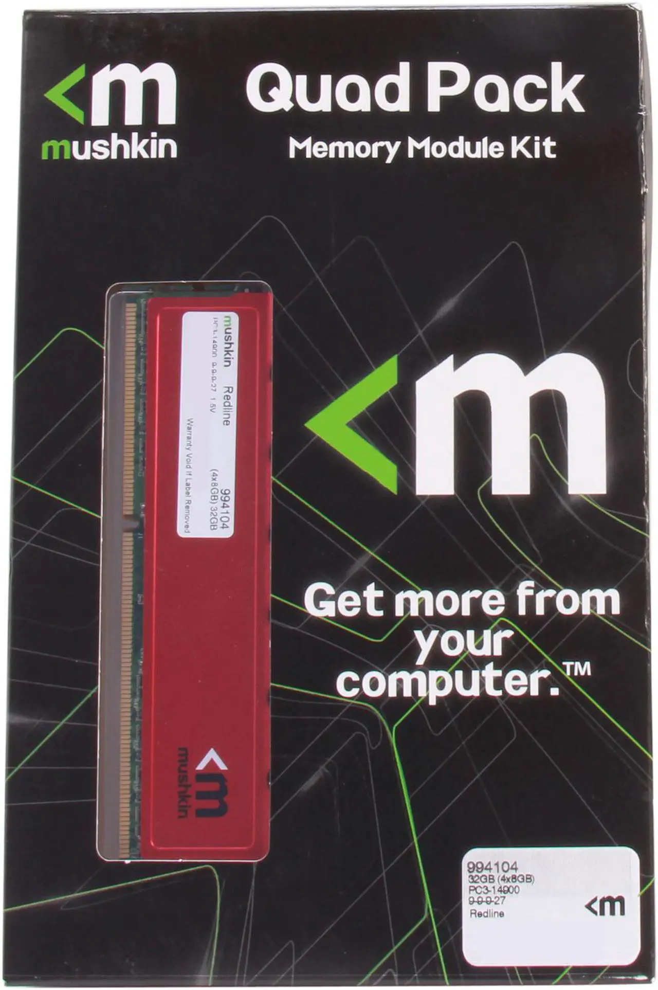 Alt view image 3 of 3 - Mushkin Enhanced Redline 32GB (4 x 8GB) DDR3 1866 (PC3 14900) Desktop Memory Model 994104