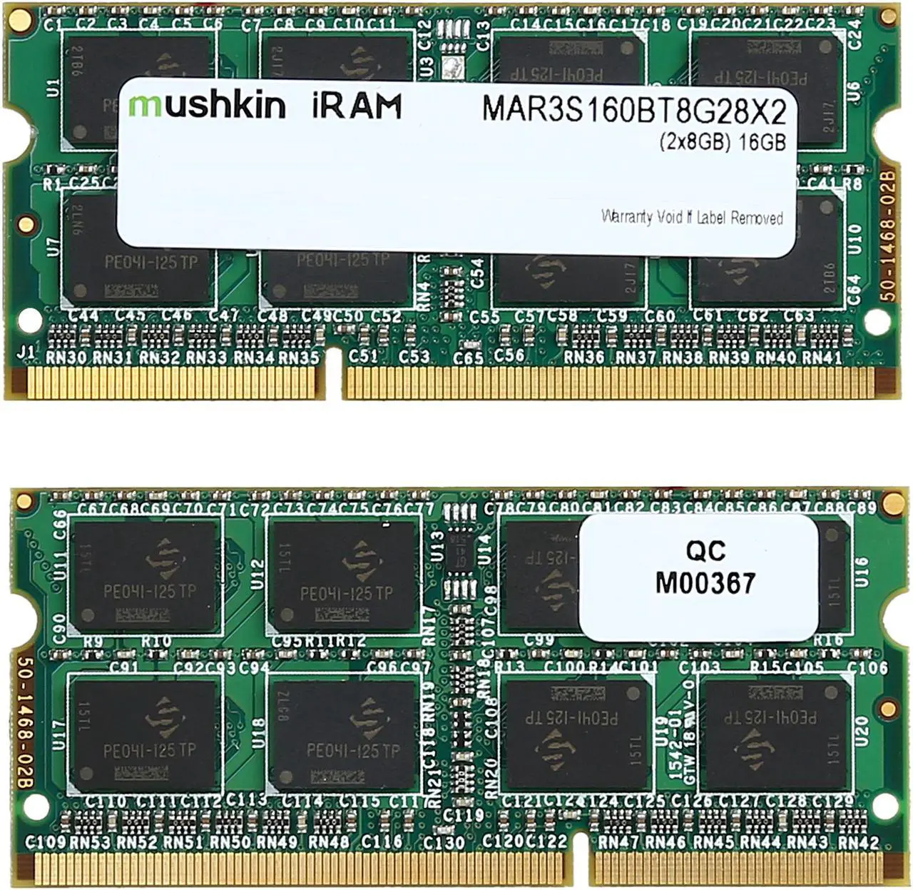Alt view image 2 of 3 - Mushkin Enhanced iRam 16GB (2 x 8GB) DDR3 1600 (PC3 12800) Memory for Apple Model MAR3S160BT8G28X2