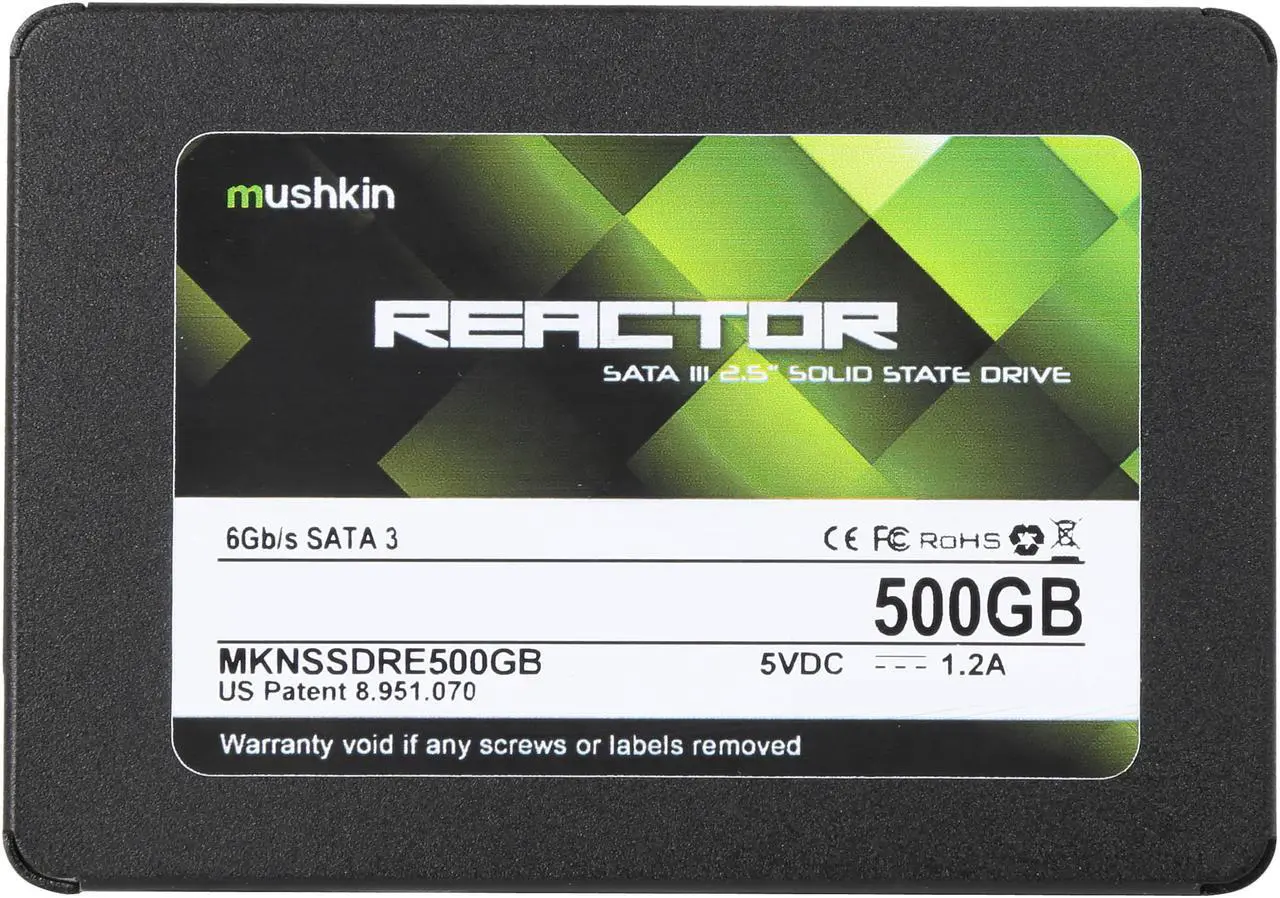 Alt view image 3 of 5 - Mushkin Enhanced Reactor 2.5" 500GB SATA III MLC Internal Solid State Drive (SSD) MKNSSDRE500GB