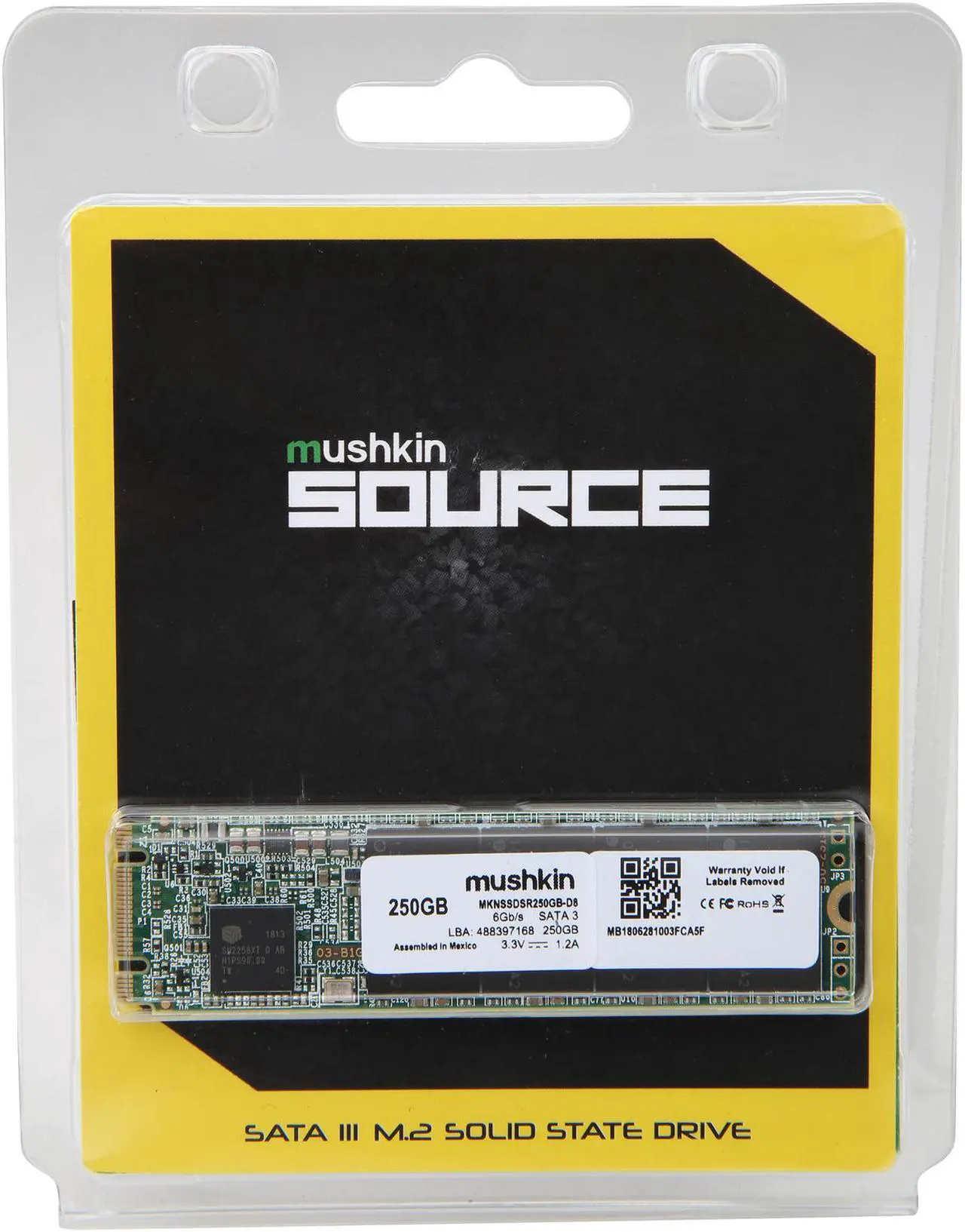 Alt view image 3 of 3 - Mushkin Enhanced Source M.2 2280 250GB SATA III 3D TLC Internal Solid State Drive (SSD) MKNSSDSR250GB-D8