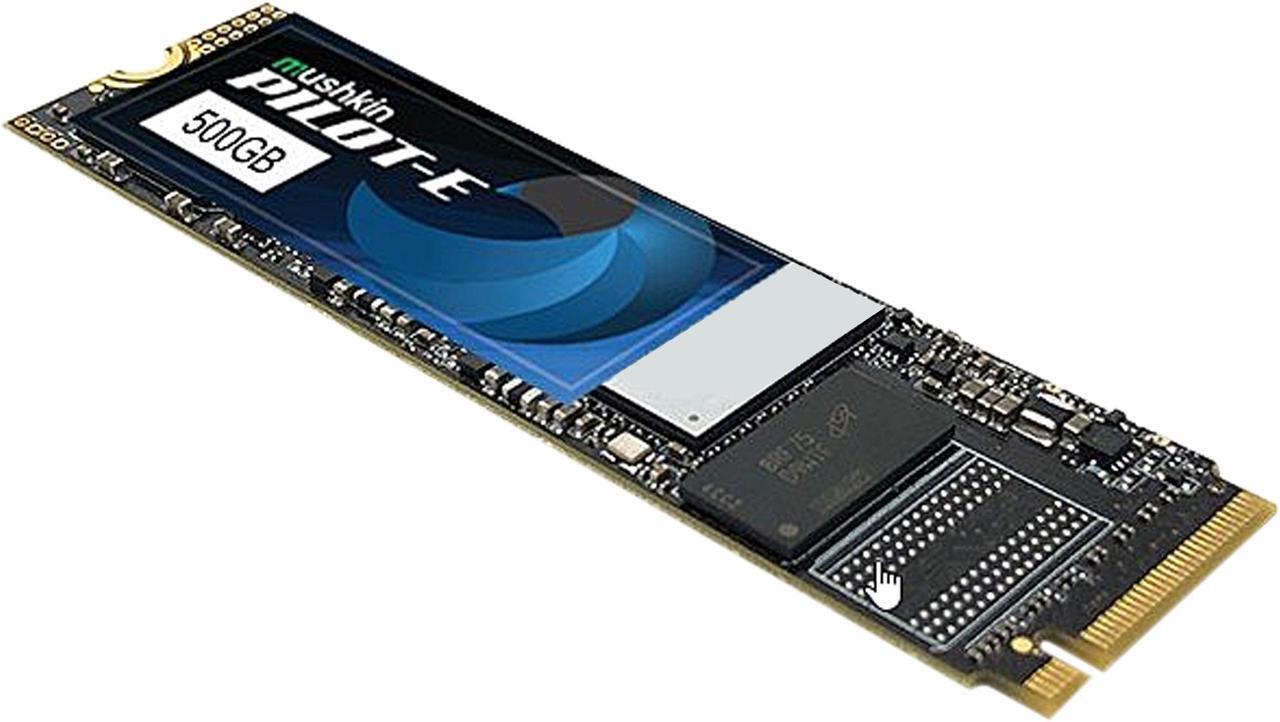 Alt view image 3 of 5 - Mushkin Enhanced Pilot-E M.2 2280 500GB PCIe Gen3 x4 NVMe 1.3 3D TLC Internal Solid State Drive (SSD) MKNSSDPE500GB-D8