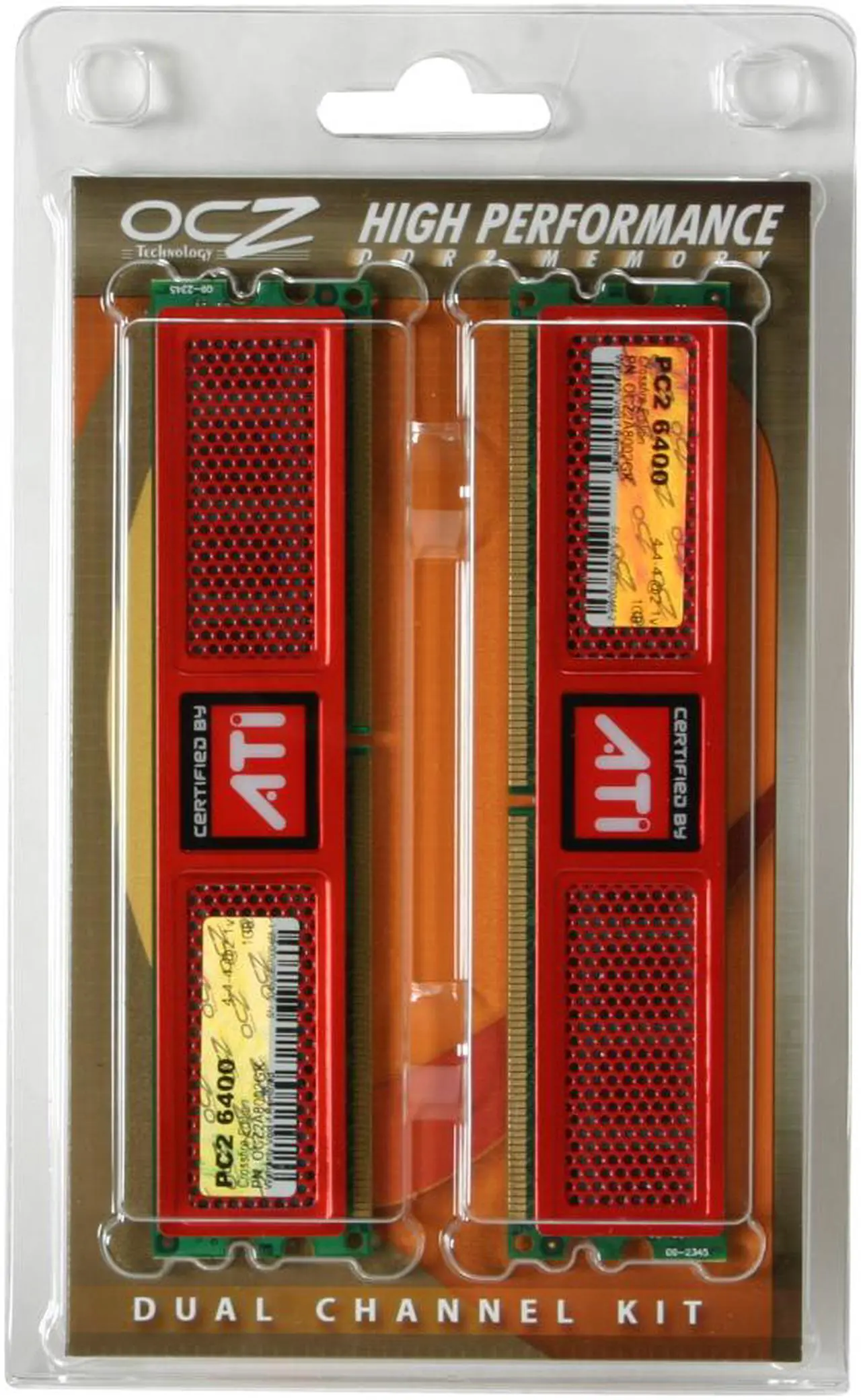 Alt view image 3 of 3 - OCZ ATI CrossFire 2GB (2 x 1GB) DDR2 800 (PC2 6400) Dual Channel Kit Desktop Memory Model OCZ2A8002GK