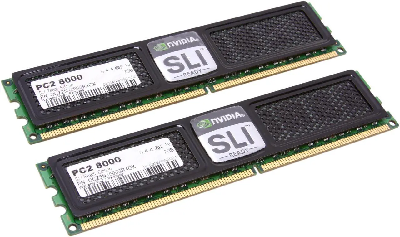 Main image of OCZ SLI-Ready Edition 4GB (2 x 2GB) DDR2 1000 (PC2 8000) Dual Channel Kit Desktop Memory Model OCZ2N1000SR4GK