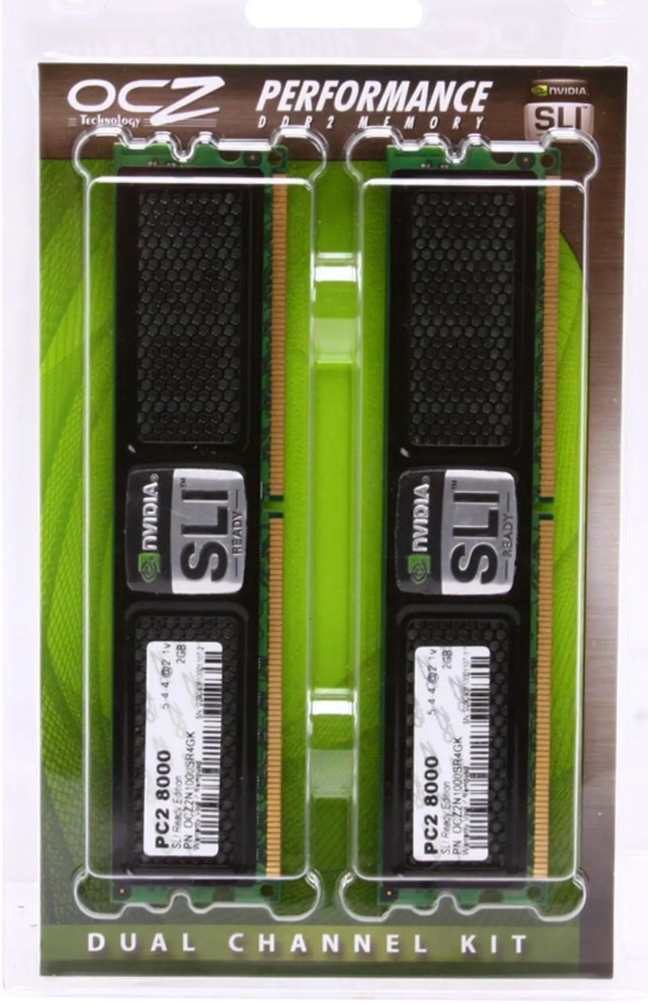 Alt view image 2 of 2 - OCZ SLI-Ready Edition 4GB (2 x 2GB) DDR2 1000 (PC2 8000) Dual Channel Kit Desktop Memory Model OCZ2N1000SR4GK