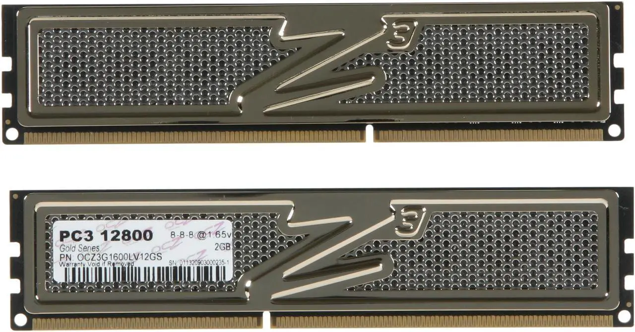 Alt view image 2 of 3 - OCZ Gold 12GB (6 x 2GB) DDR3 1600 (PC3 12800) Low Voltage Desktop Memory Model OCZ3G1600LV12GS