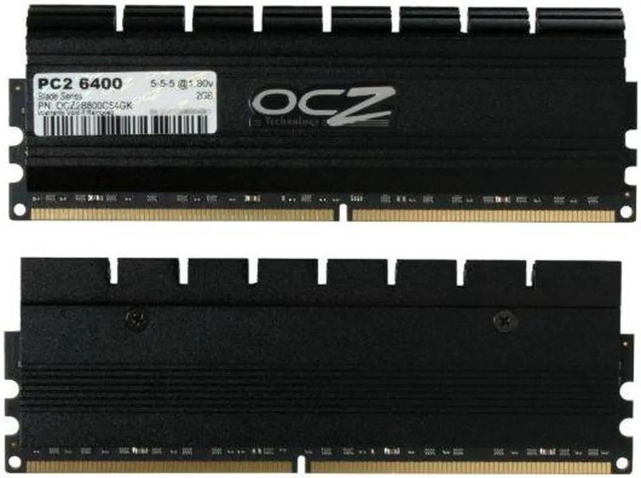 Alt view image 2 of 3 - OCZ Blade Series 4GB (2 x 2GB) DDR2 800 (PC2 6400) Desktop Memory Model OCZ2B800C54GK
