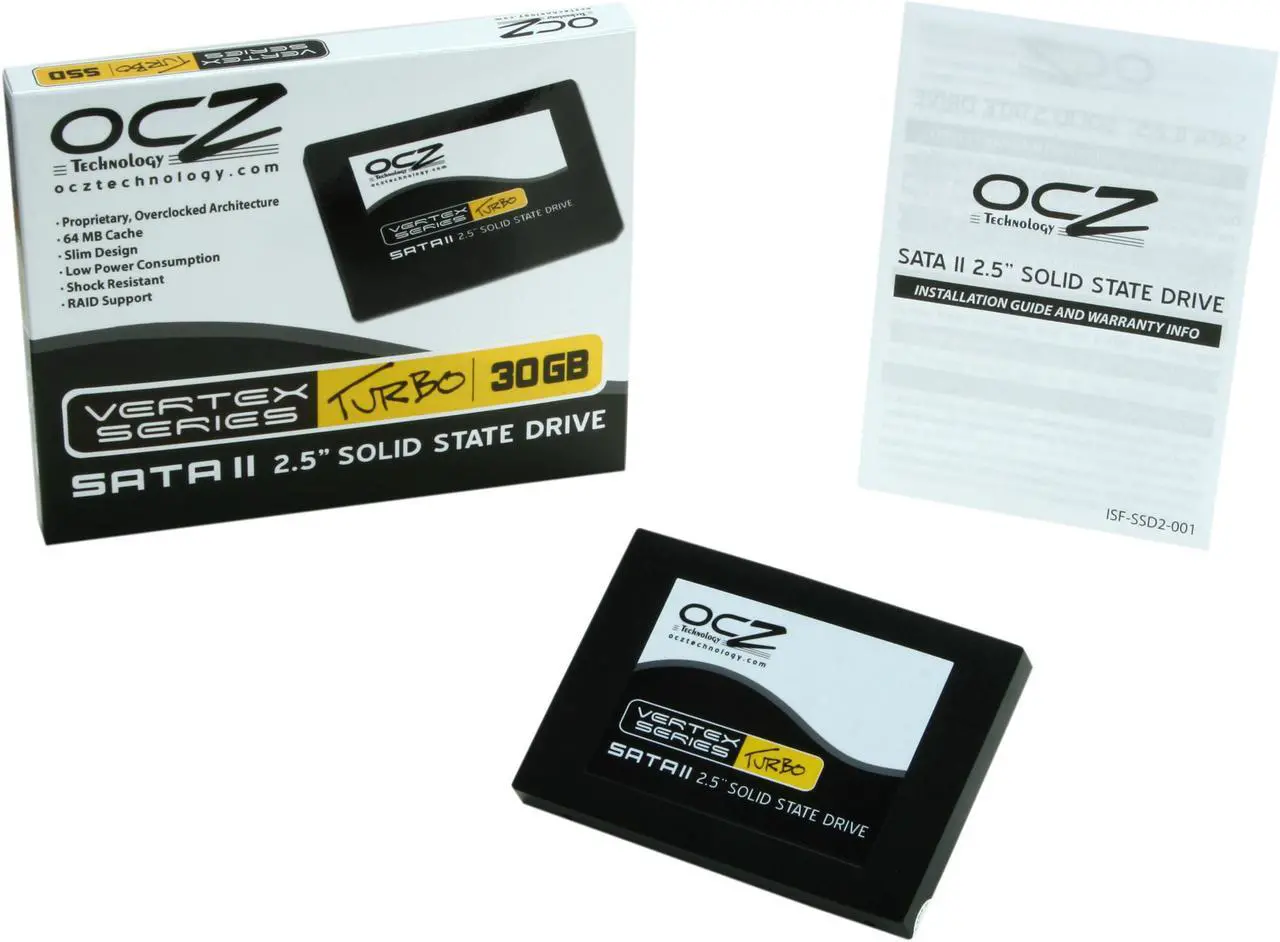 Alt view image 5 of 5 - OCZ Vertex Turbo 2.5" 30GB SATA II MLC Internal Solid State Drive (SSD) OCZSSD2-1VTXT30G