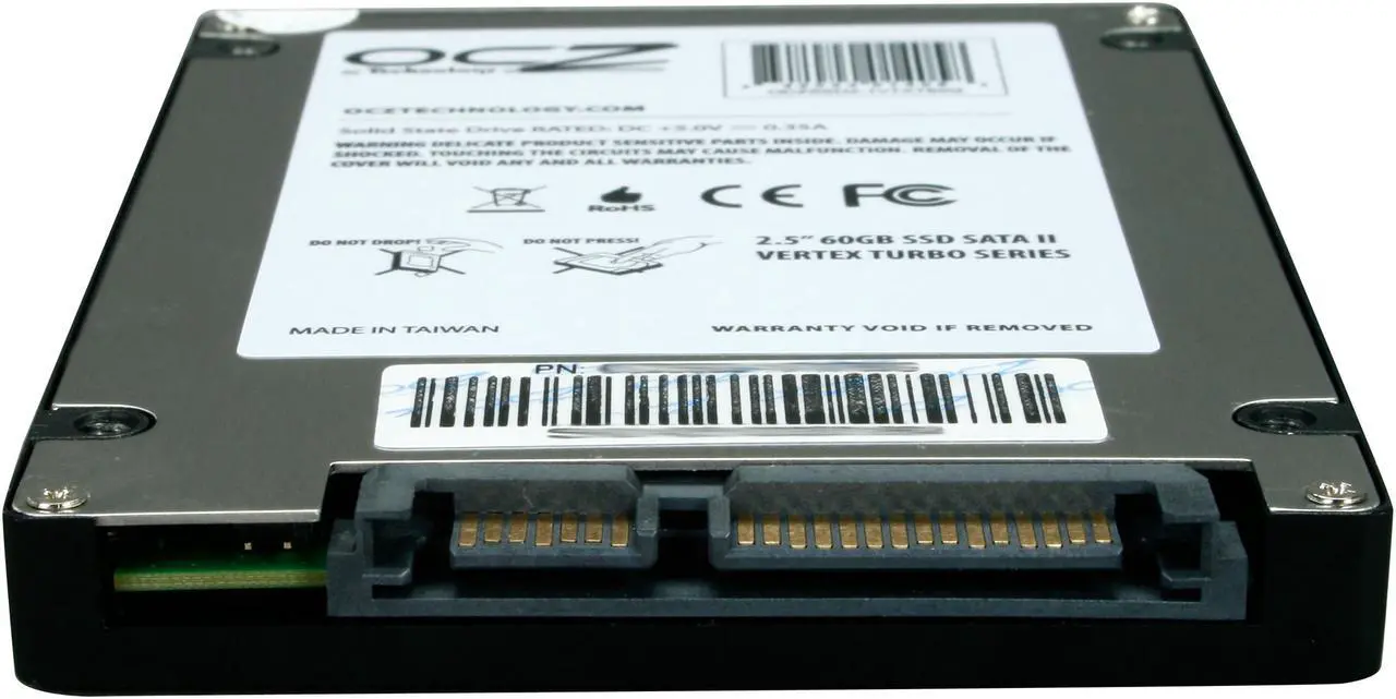 Alt view image 4 of 6 - OCZ Vertex Turbo 2.5" 60GB SATA II MLC Internal Solid State Drive (SSD) OCZSSD2-1VTXT60G