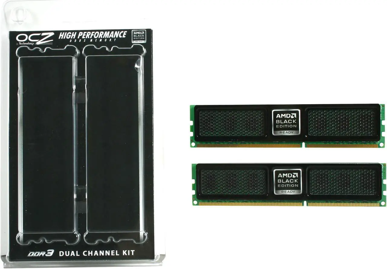 Alt view image 3 of 3 - OCZ AMD Black Edition 4GB (2 x 2GB) DDR3 1600 (PC3 12800) Desktop Memory Model OCZ3BE1600C8LV4GK