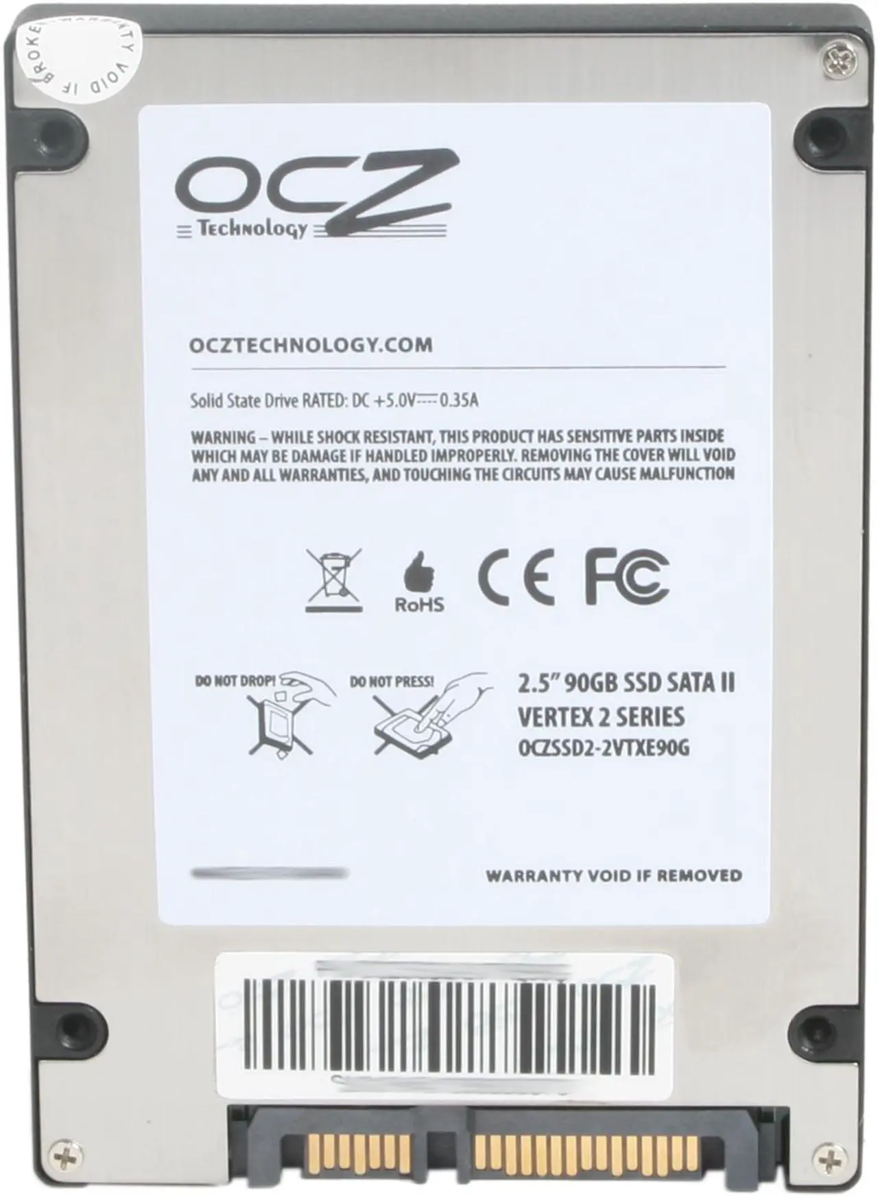 Alt view image 4 of 5 - OCZ Vertex 2 2.5" 90GB SATA II MLC Internal Solid State Drive (SSD) OCZSSD2-2VTXE90G