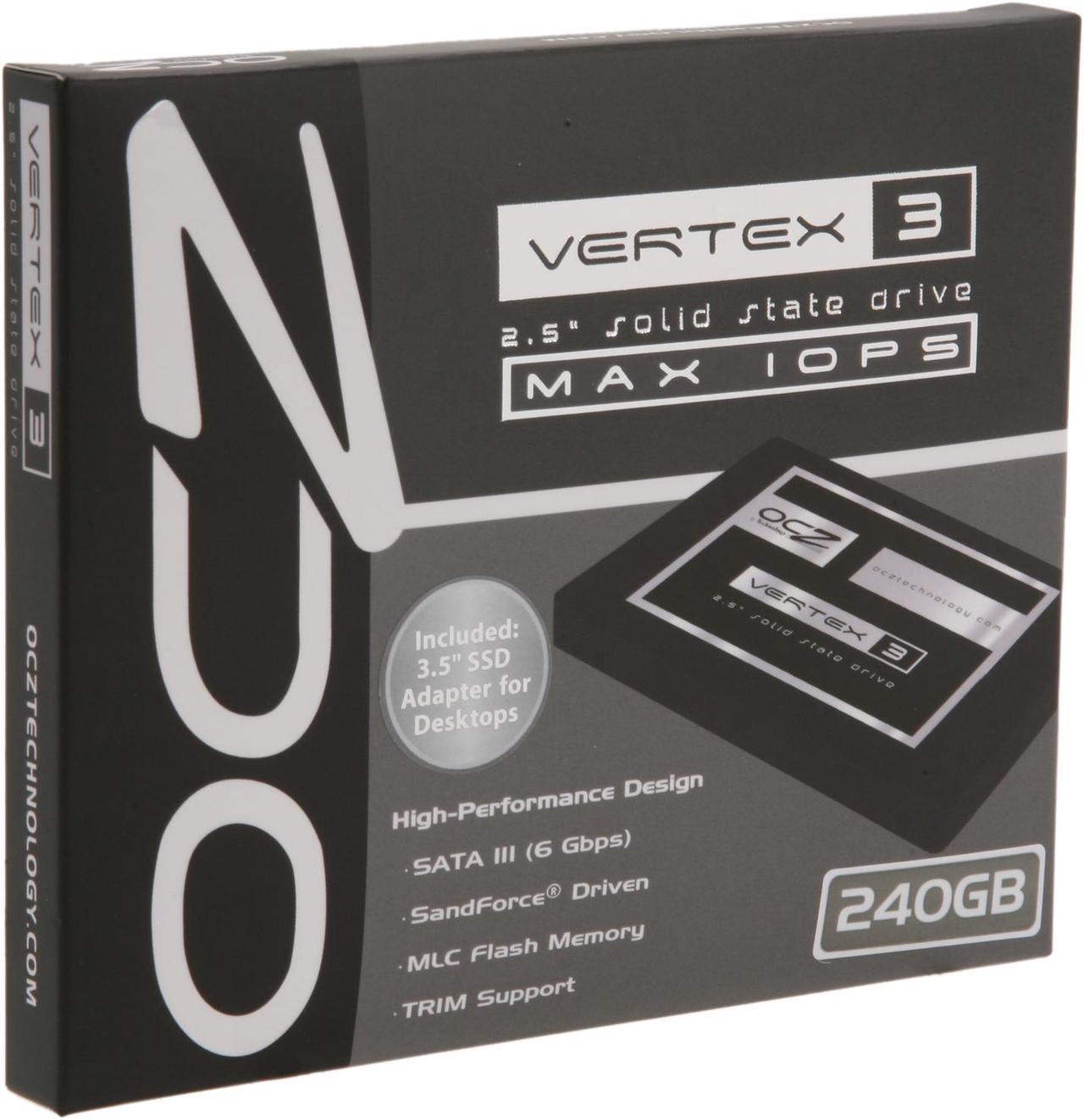 OCZ Vertex 3 - MAX IOPS Edition 2.5" 240GB SATA III MLC Internal Solid State Drive (SSD) VTX3MI-25SAT3-240G