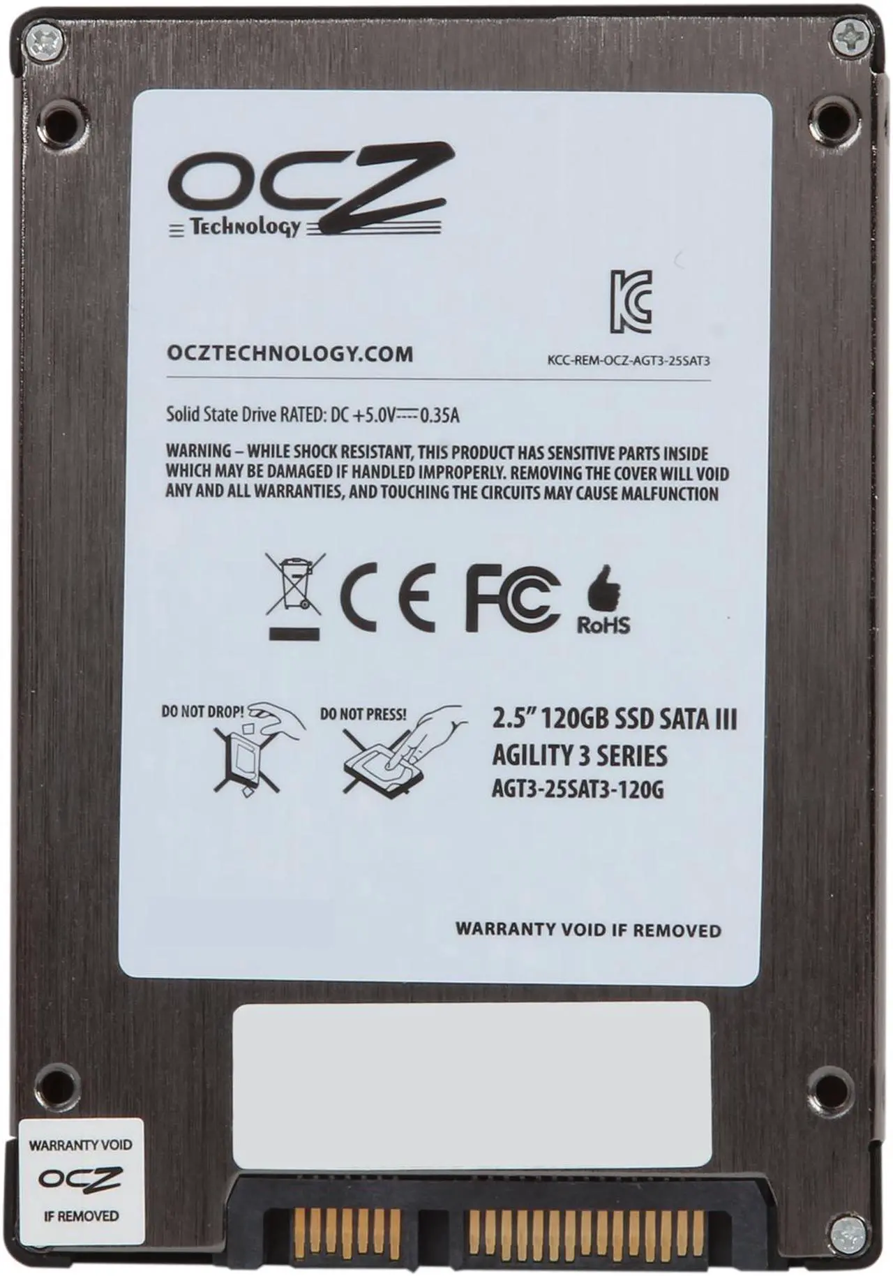 Alt view image 4 of 5 - OCZ Agility 3 2.5" 120GB SATA III MLC Internal Solid State Drive (SSD) AGT3-25SAT3-120G