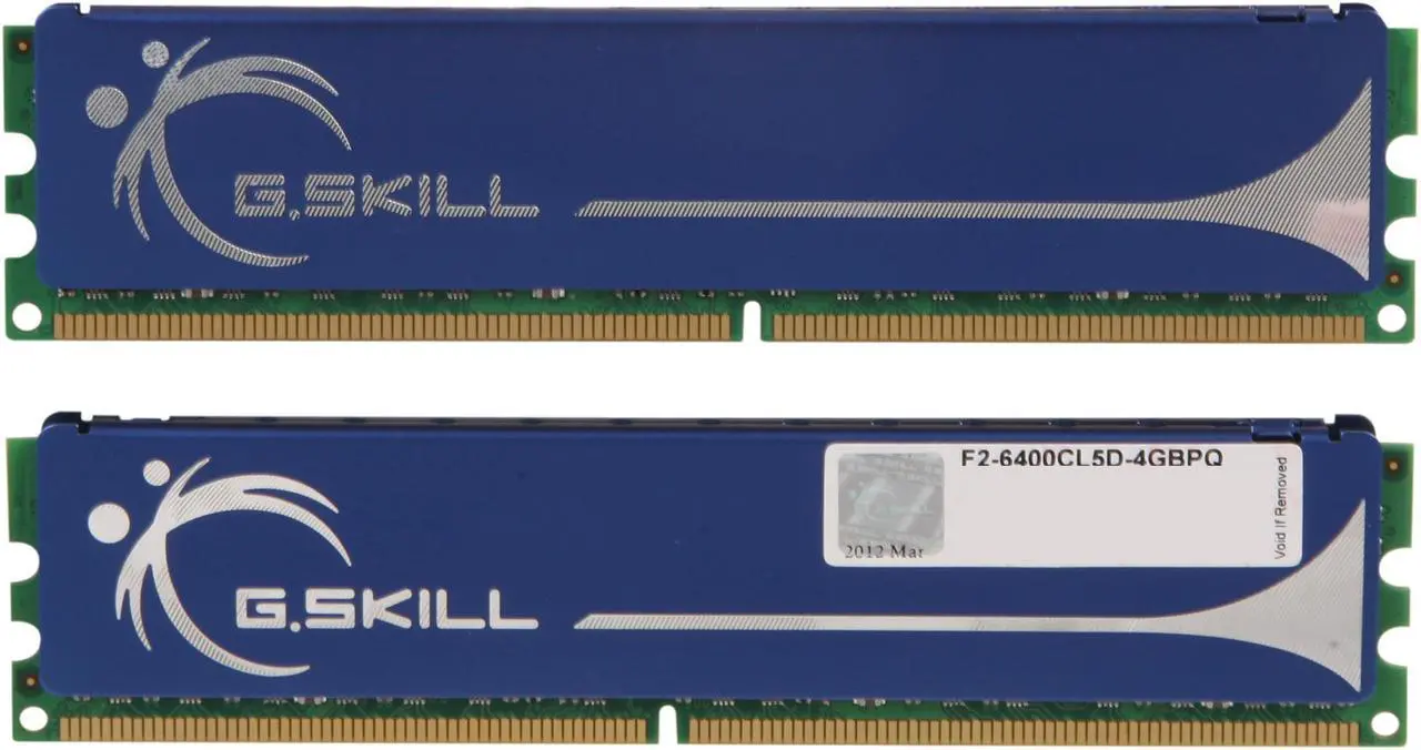 Alt view image 2 of 3 - G.SKILL 4GB (2 x 2GB) DDR2 800 (PC2 6400) Dual Channel Kit Desktop Memory Model F2-6400CL5D-4GBPQ