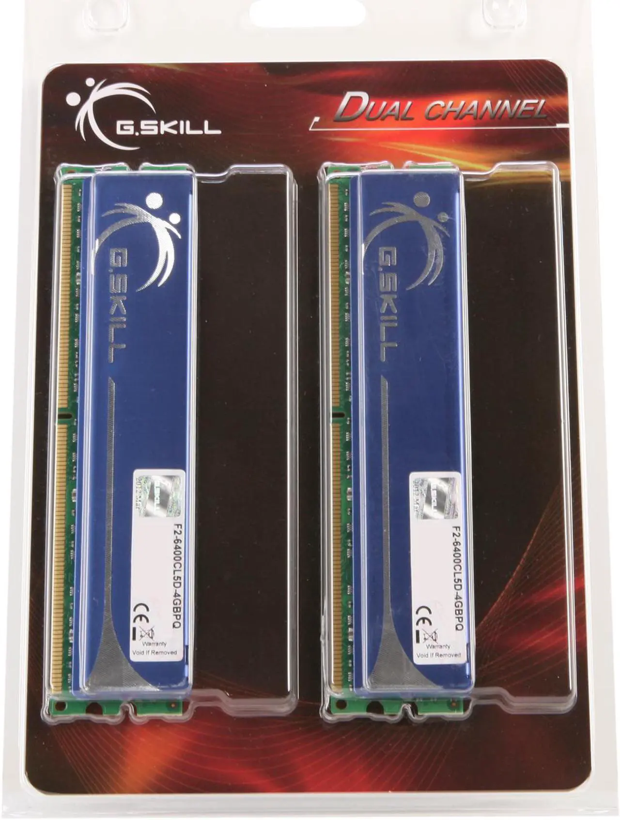 Alt view image 3 of 3 - G.SKILL 4GB (2 x 2GB) DDR2 800 (PC2 6400) Dual Channel Kit Desktop Memory Model F2-6400CL5D-4GBPQ