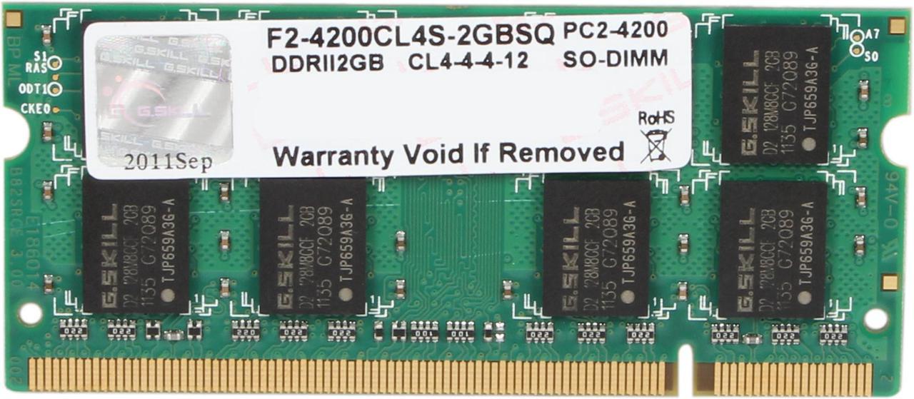 G.SKILL 2GB 200-Pin DDR2 SO-DIMM DDR2 533 (PC2 4200) Laptop Memory Model F2-4200CL4S-2GBSQ