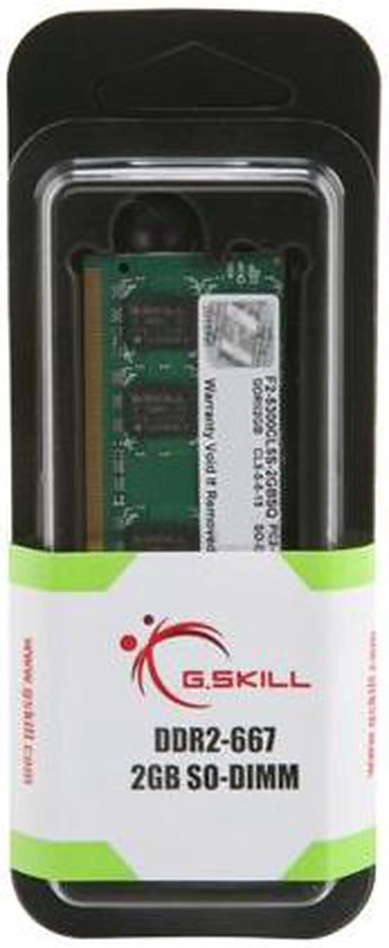 Alt view image 3 of 3 - G.SKILL 2GB 200-Pin DDR2 SO-DIMM DDR2 667 (PC2 5300) Laptop Memory Model F2-5300CL5S-2GBSQ
