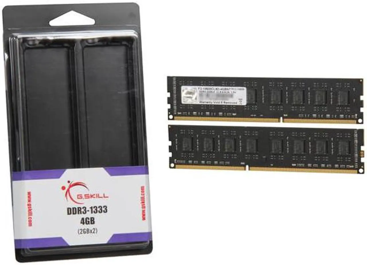 Alt view image 3 of 3 - G.SKILL 4GB (2 x 2GB) DDR3 1333 (PC3 10600) Dual Channel Kit Desktop Memory Model F3-10600CL9D-4GBNT