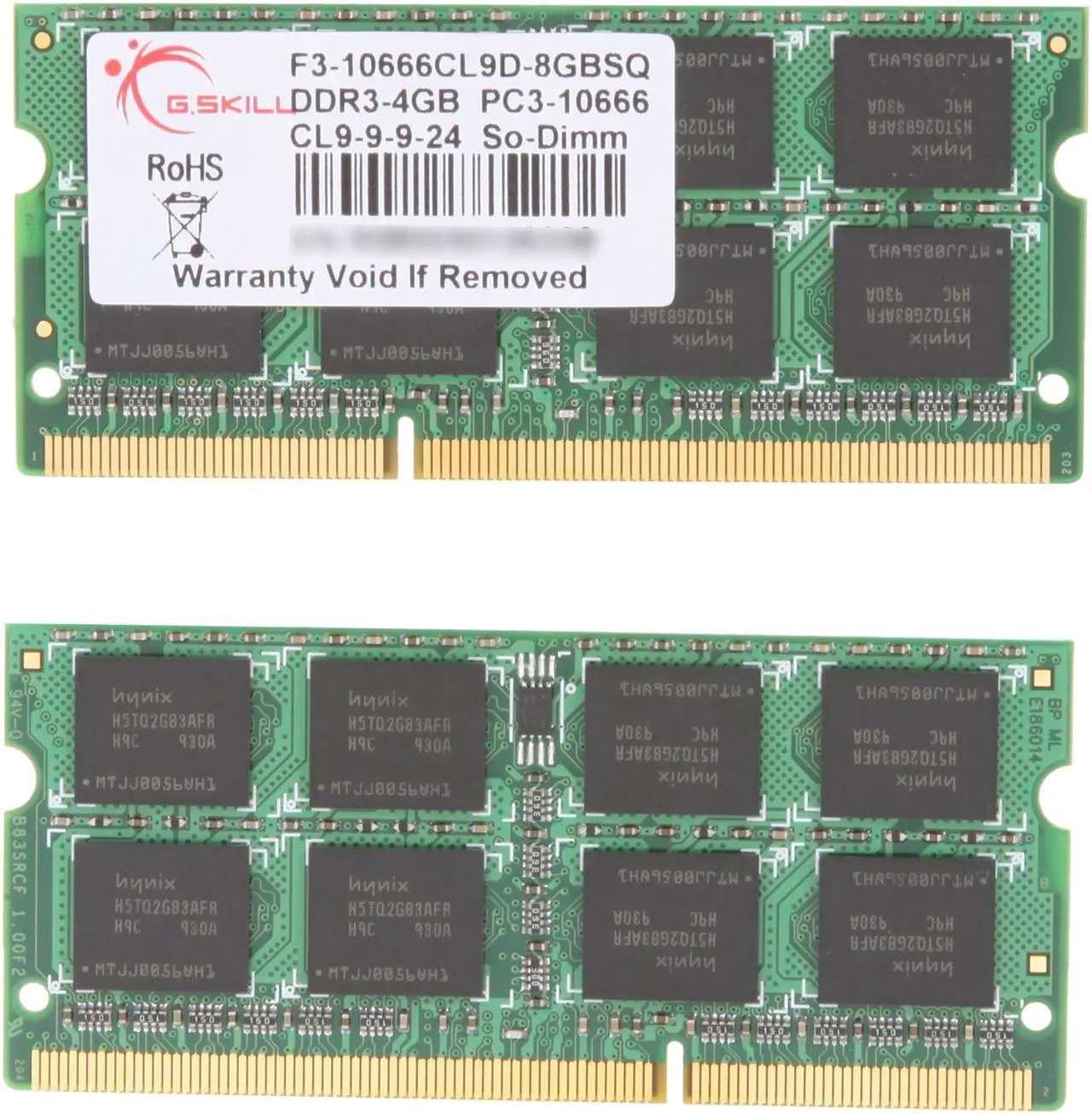 Alt view image 2 of 3 - G.SKILL 8GB (2 x 4GB) 204-Pin DDR3 SO-DIMM DDR3 1333 (PC3 10666) Laptop Memory Model F3-10666CL9D-8GBSQ