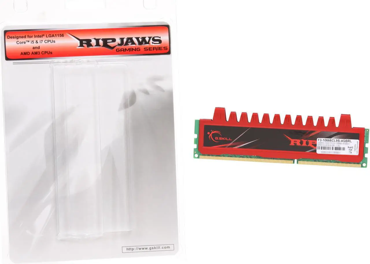 Alt view image 4 of 3 - G.SKILL Ripjaws Series 4GB DDR3 1333 (PC3 10666) Desktop Memory Model F3-10666CL9S-4GBRL
