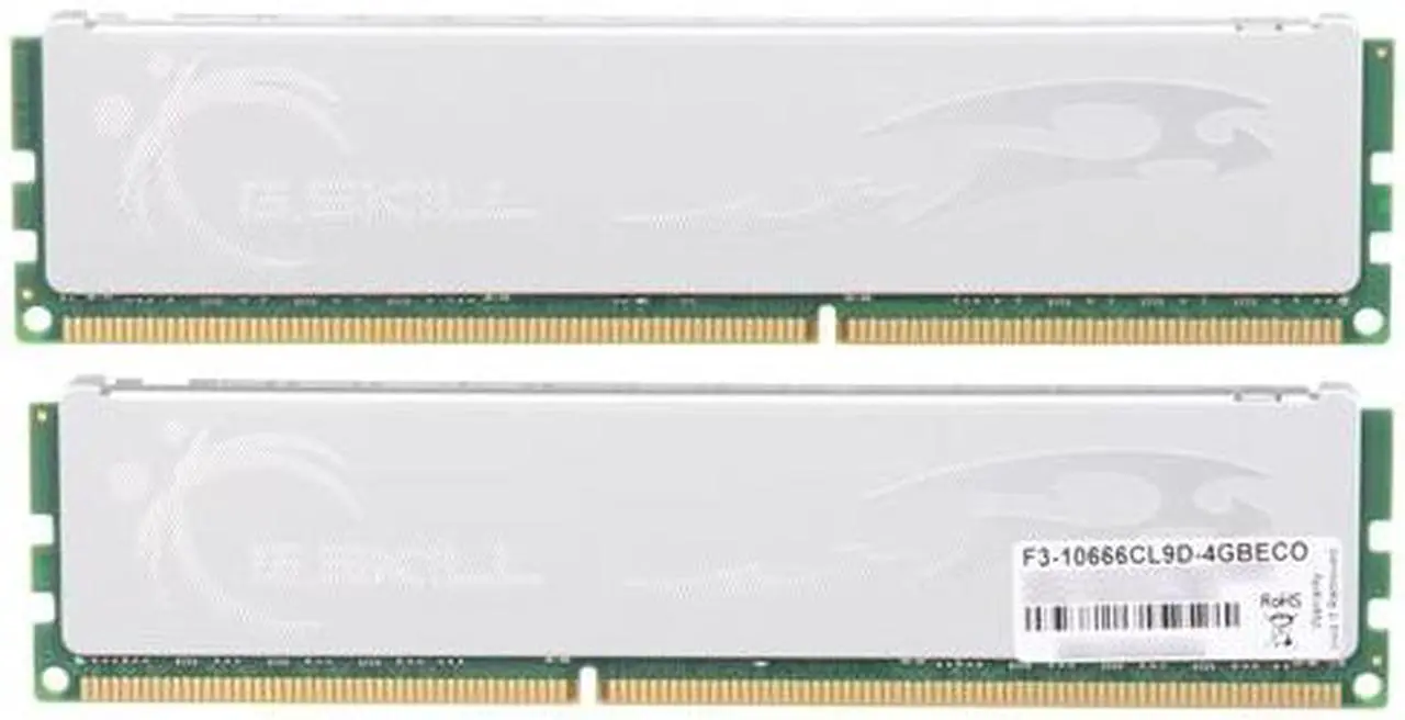 Alt view image 3 of 3 - G.SKILL ECO Series 4GB (2 x 2GB) DDR3L 1333 (PC3L 10600) Desktop Memory Model F3-10666CL9D-4GBECO