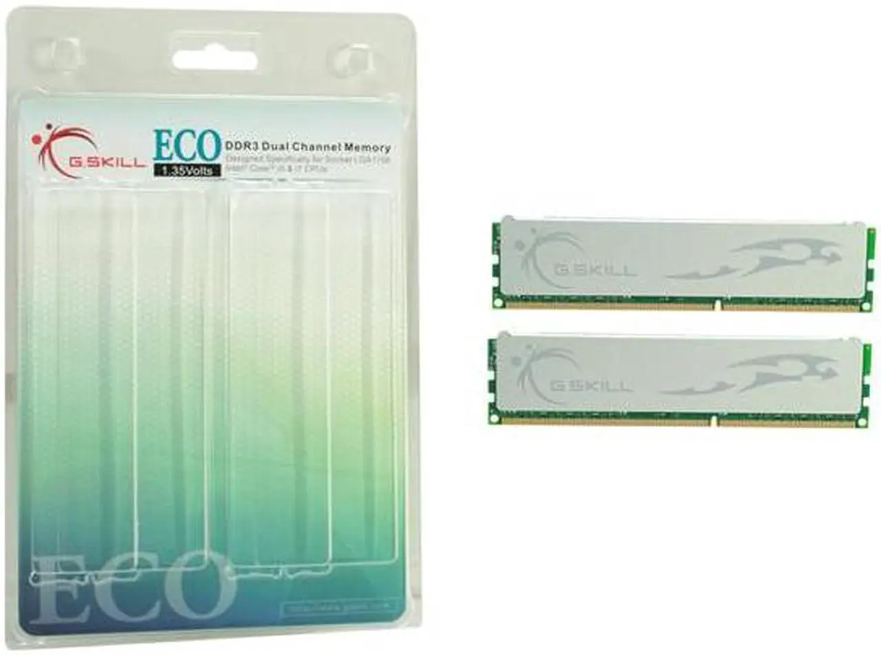 Alt view image 4 of 3 - G.SKILL ECO Series 4GB (2 x 2GB) DDR3L 1333 (PC3L 10600) Desktop Memory Model F3-10666CL8D-4GBECO