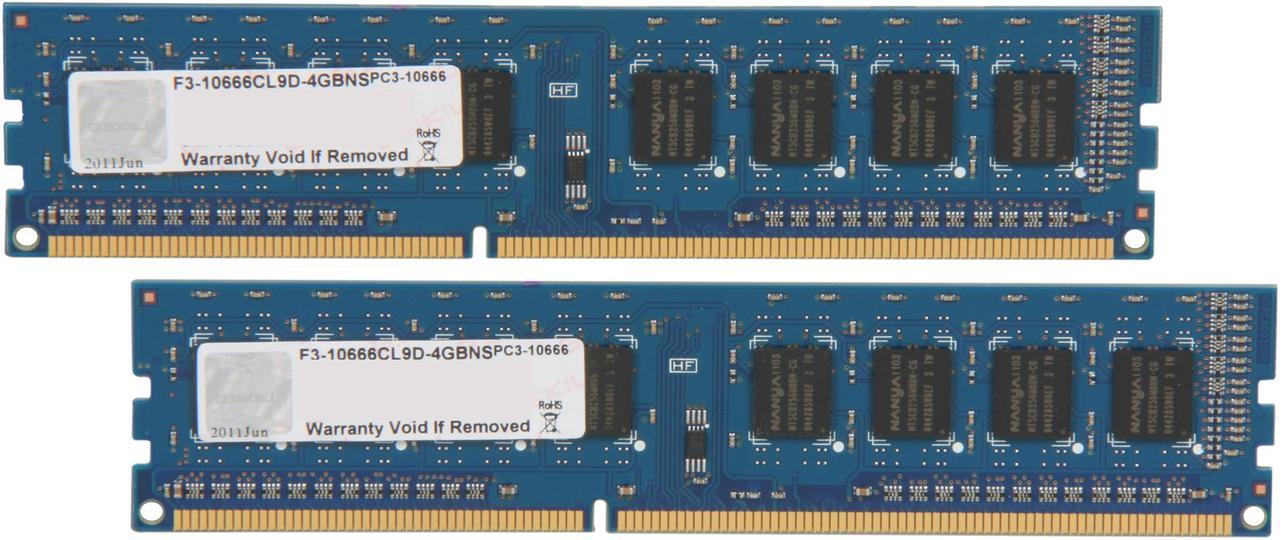 Main image of G.SKILL NS 4GB (2 x 2GB) DDR3 1333 (PC3 10666) Desktop Memory Model F3-10666CL9D-4GBNS