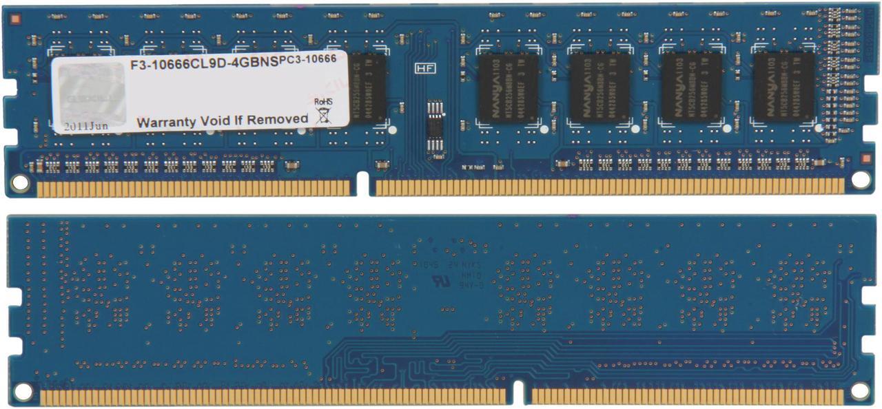 Alt view image 2 of 3 - G.SKILL NS 4GB (2 x 2GB) DDR3 1333 (PC3 10666) Desktop Memory Model F3-10666CL9D-4GBNS