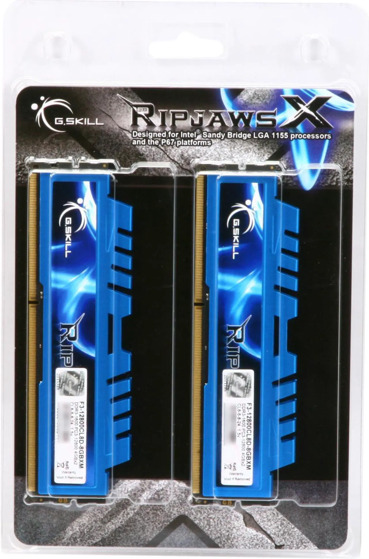 Alt view image 4 of 3 - G.SKILL Ripjaws X Series 8GB (2 x 4GB) DDR3 1600 (PC3 12800) Desktop Memory Model F3-12800CL8D-8GBXM