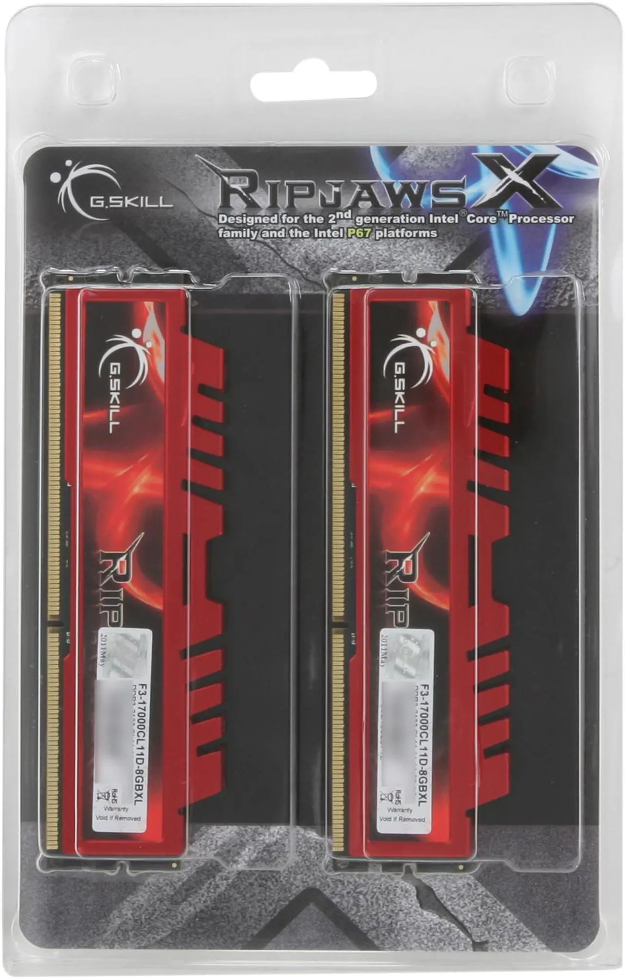 Alt view image 3 of 3 - G.SKILL Ripjaws X Series 8GB (2 x 4GB) DDR3 2133 (PC3 17000) Desktop Memory Model F3-17000CL11D-8GBXL