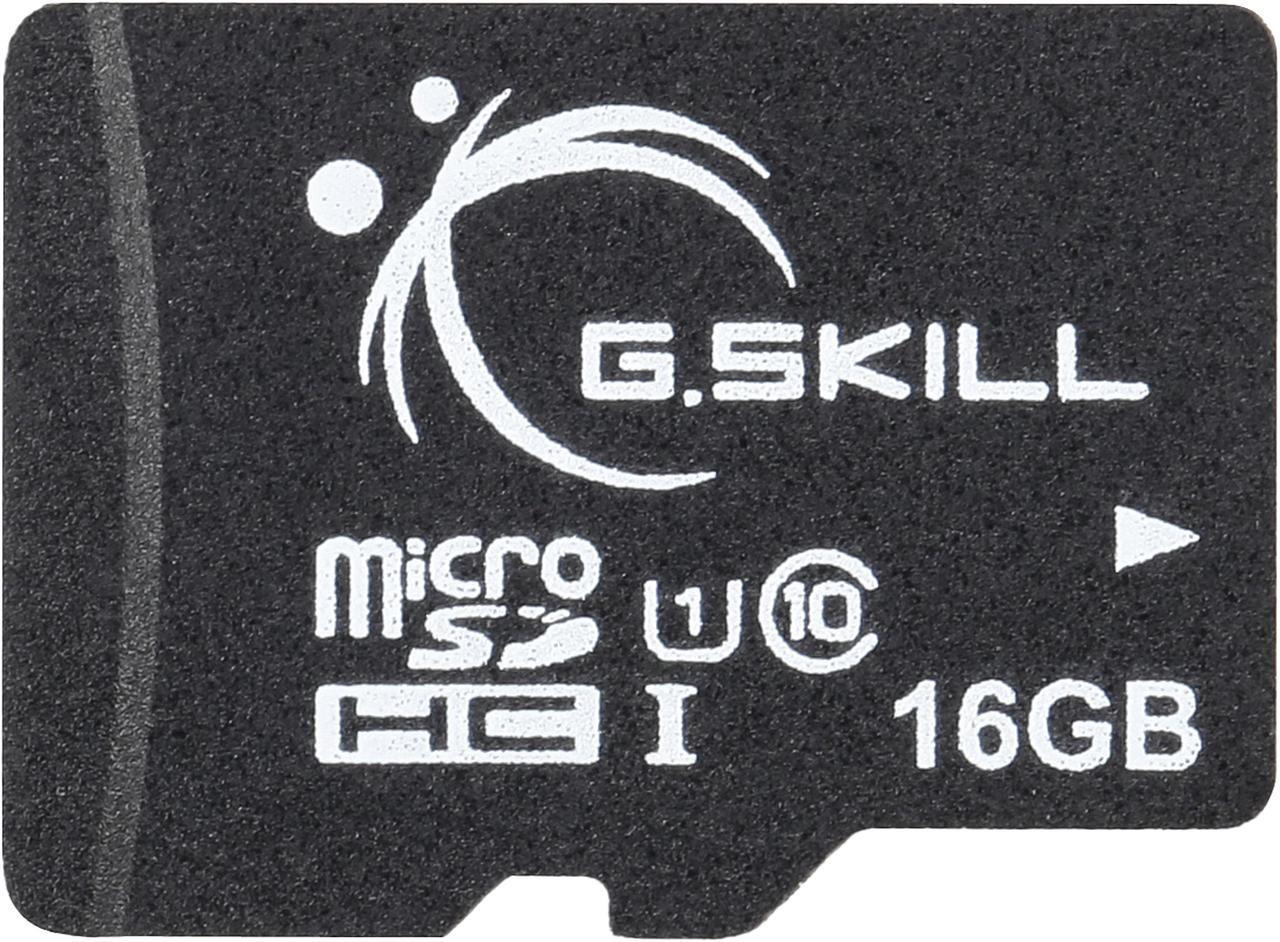 Main image of G.Skill 16GB microSDHC UHS-I/U1 Class 10 Memory Card with Adapter (FF-TSDG16GA-C10)