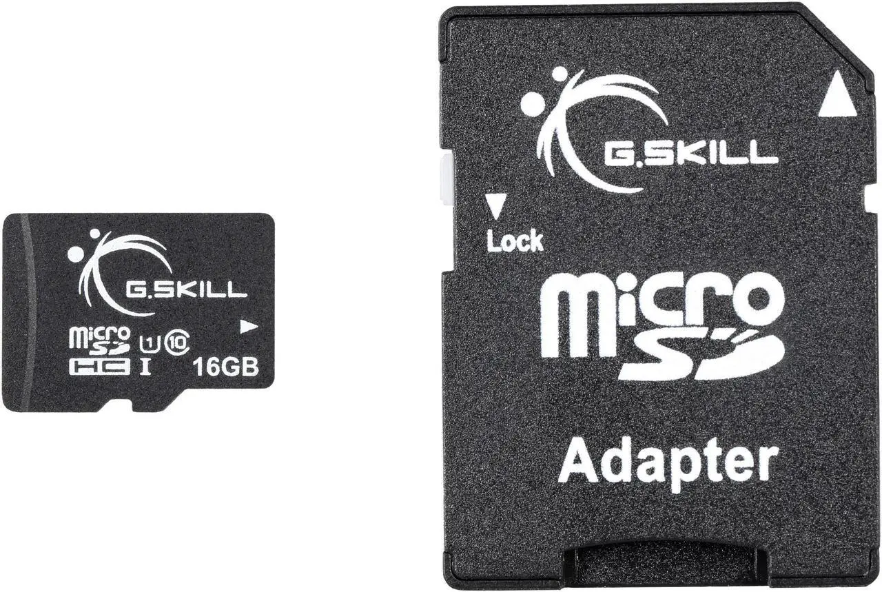 Alt view image 2 of 3 - G.Skill 16GB microSDHC UHS-I/U1 Class 10 Memory Card with Adapter (FF-TSDG16GA-C10)