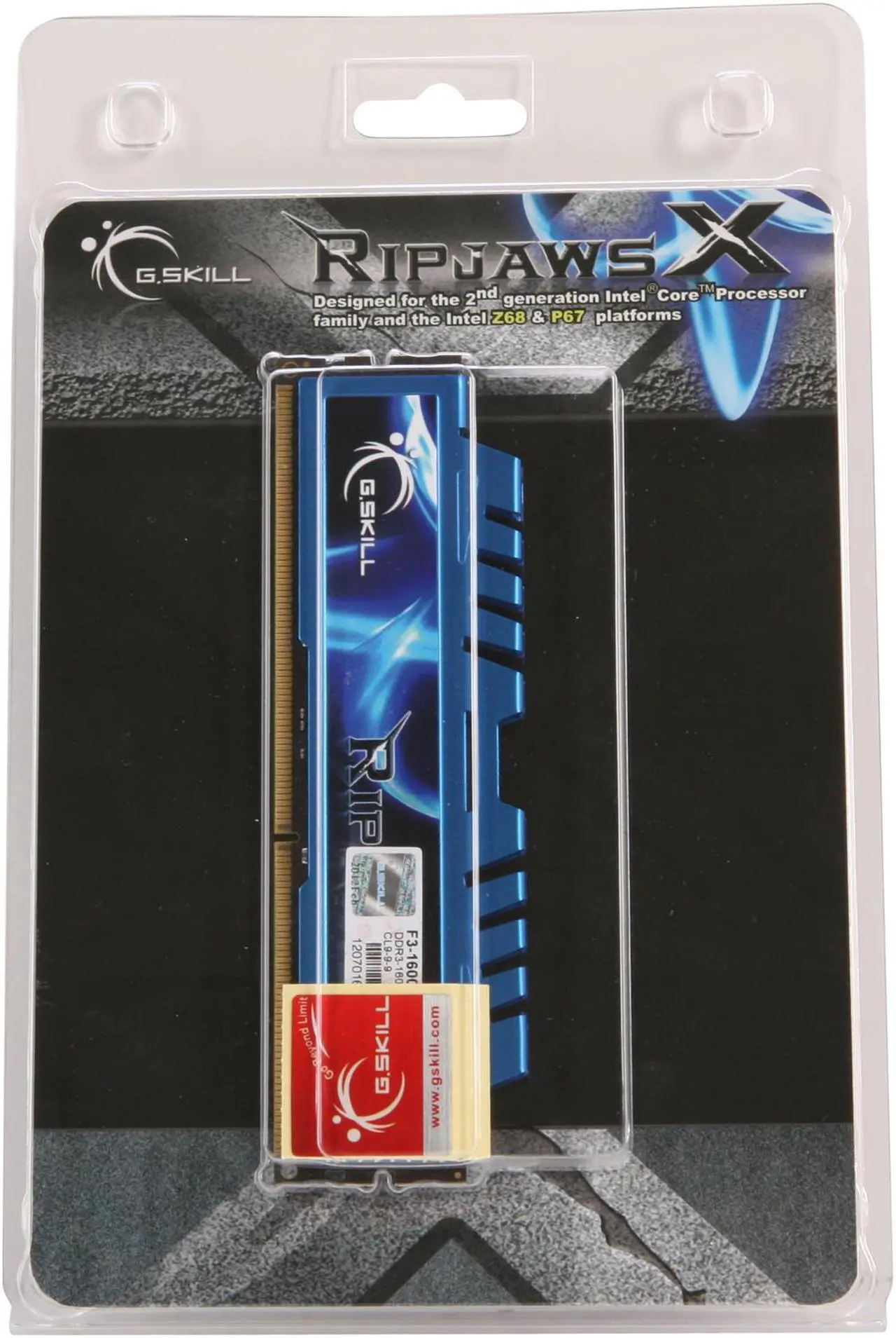 Alt view image 3 of 3 - G.SKILL Ripjaws X Series 8GB DDR3 1600 (PC3 12800) Desktop Memory Model F3-1600C9S-8GXM