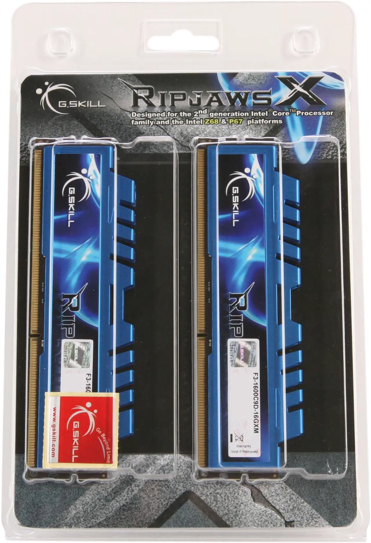 Alt view image 3 of 3 - G.SKILL Ripjaws X Series 16GB (2 x 8GB) 240-Pin PC RAM DDR3 1600 (PC3 12800) Desktop Memory Model F3-1600C9D-16GXM