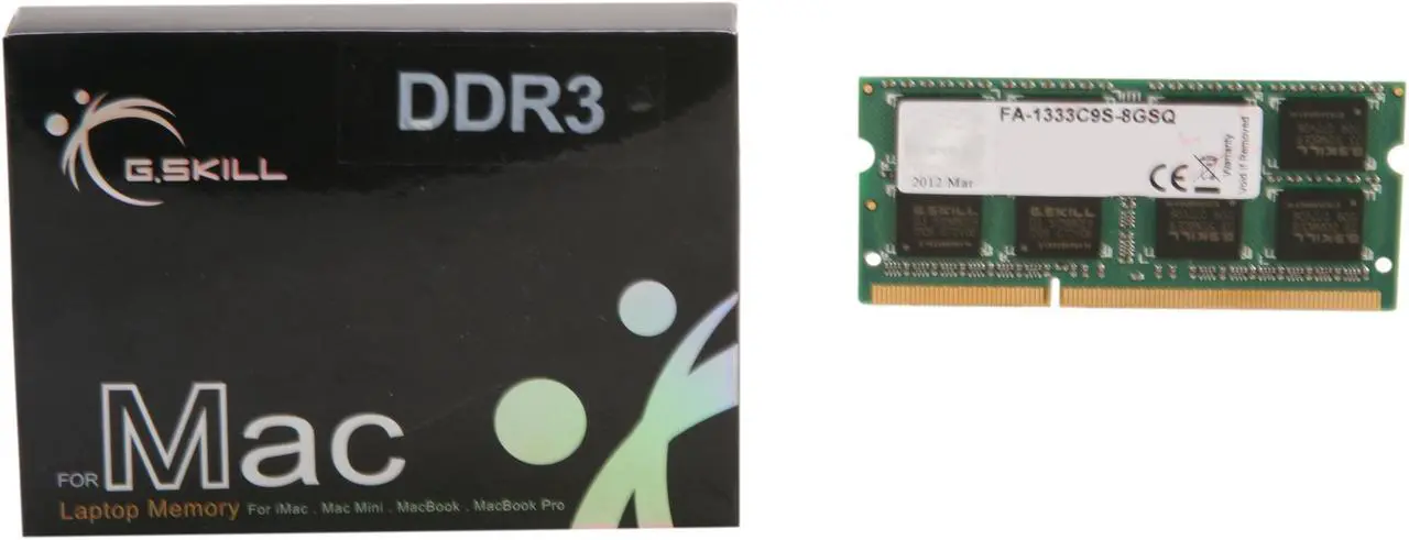 Alt view image 3 of 3 - G.SKILL 8GB DDR3 1333 (PC3 10600) Memory for Apple Model FA-1333C9S-8GSQ