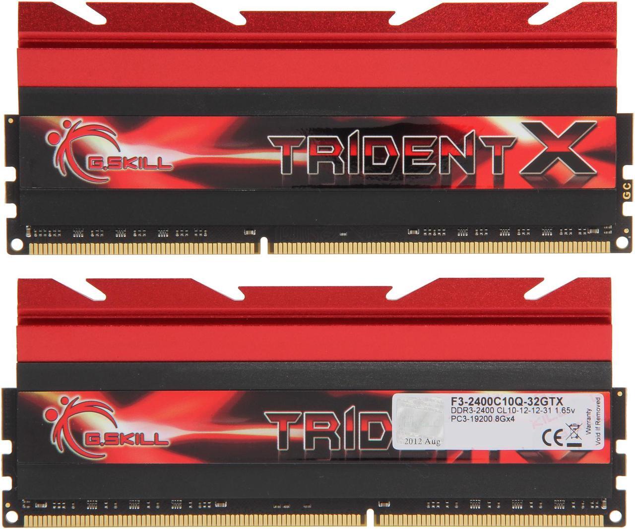 Alt view image 3 of 3 - G.SKILL TridentX Series 32GB (4 x 8GB) DDR3 2400 (PC3 19200) Desktop Memory Model F3-2400C10Q-32GTX