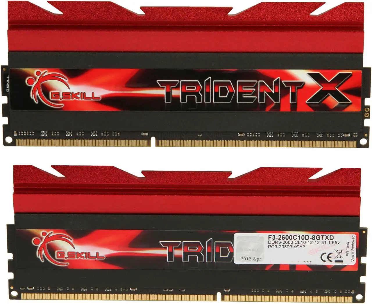 Alt view image 2 of 5 - G.SKILL TridentX Series 8GB (2 x 4GB) DDR3 2600 (PC3 20800) Desktop Memory Model F3-2600C10D-8GTXD