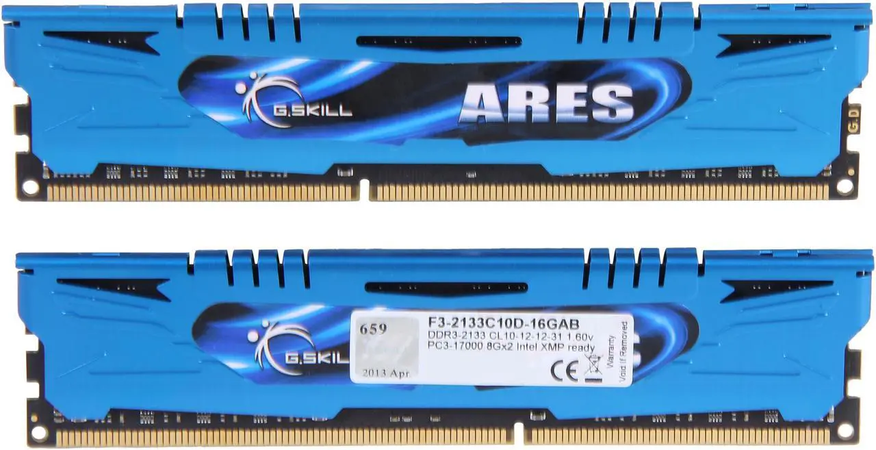 Alt view image 2 of 3 - G.SKILL Ares Series 16GB (2 x 8GB) DDR3 2133 (PC3 17000) Desktop Memory Model F3-2133C10D-16GAB