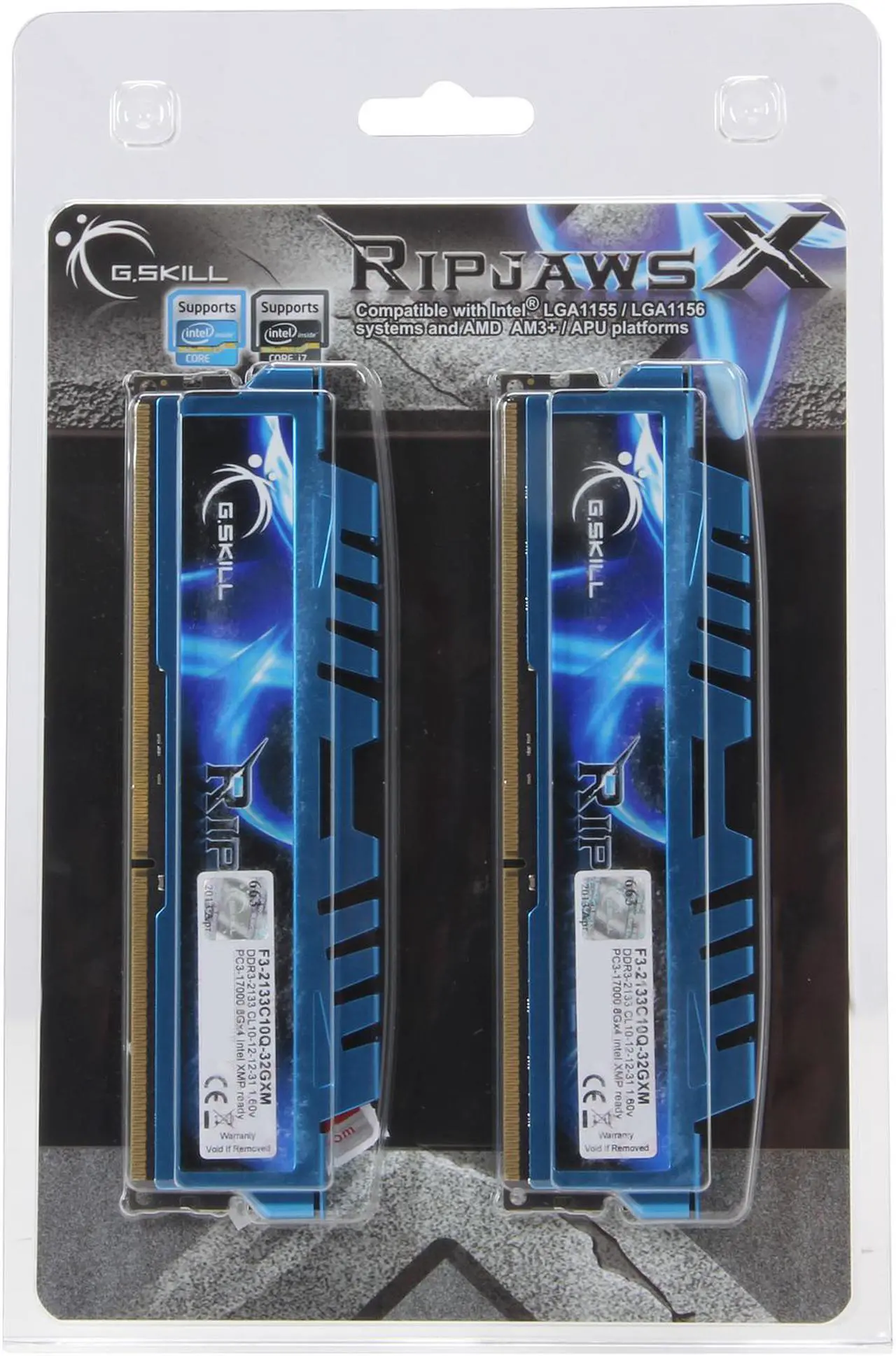 Alt view image 3 of 3 - G.SKILL Ripjaws X Series 32GB (4 x 8GB) DDR3 2133 (PC3 17000) Desktop Memory Model F3-2133C10Q-32GXM